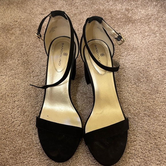 Bandolino Armory Ankle Strap Heels Women's Size 8 Black Adjustable Strap 3" Heel - Picture 2 of 4